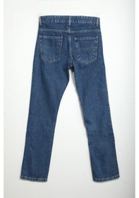 Resim Erkek Regular Fit Normal Kesim %100 Pamuk Koyu Mavi Jean Pantolon Koyu Mavi 