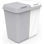 Resim Violet 60 Lt Çift Gözlü Çamaşır Sepeti Gri-Beyaz 