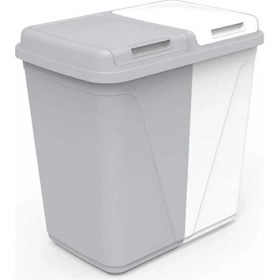 Resim Violet 60 Lt Çift Gözlü Çamaşır Sepeti Gri-Beyaz 