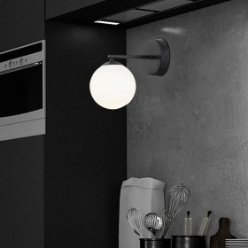 Resim Apliqa Elvin Siyah Duvar Lambası Yatak Odası-Yatak Başı-Banyo İçin Modern Retro Aplik 
