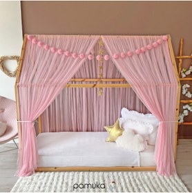 Resim PAMUKA Montessori Tül Cibinlik Iki Parça Pink (TÜM EBATLAR) 