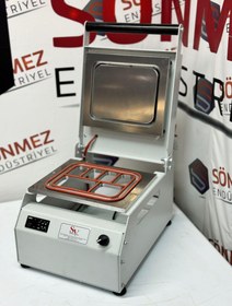 Resim Sönmez Manuel 6 Bölmeli Kahvaltı Tabağı Kapatma Makinesi White 
