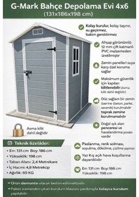 Resim G-mark Bahçe Ve Balkon Depolama Evi 4x6 Gri 