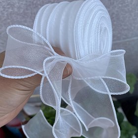 Resim 1pc/2pcs Beyaz Şeffaf Organza Şifon Kurdele, 3.81 cm x 107.9 metre, Plastik Malzeme, Tüysüz, Düğün, Doğum Günü, Sevgililer Günü, Paskalya, Anneler Günü Dekorasyonları için 