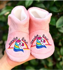 Resim Pandalina Kız Çocuk Panduf Figürlü Panduf Anaokulu Kreş Ev Ayakkabısı Ev Botu 