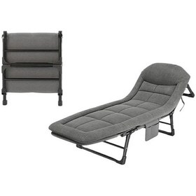 Resim Sunup Sn-26974 Taşınabilir Ayarlanabilir 5 Kademe Sünger Kamp Yatak Şezlong Açık Gri 