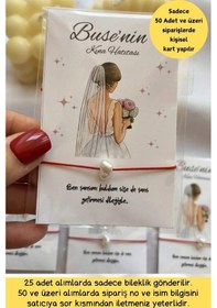 Resim 25 Adet Beyaz Gelinlik Model - Kişiye Özel Şans Bilekliği - Kına 