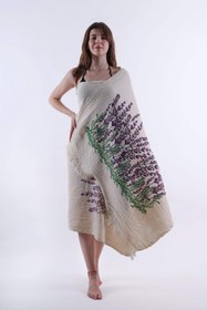 Resim Müslin Lavanta Desenli Peştemal - Müslin 