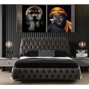 Resim Niva Baza Çift Kişilik Sandıklı Baza Başlık Chester Set Havuzlu Antrasit Gri 