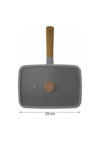 Resim Neoflam Fika Dikdörtgen Tava 29cm Cam Kapaklı Gri 