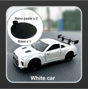 Resim Willowhaven Beyaz Metal Gösterge Paneli Dekoru - 8 Spor Araç Stili, Dönen Tasarım, Kaymaz Taban 