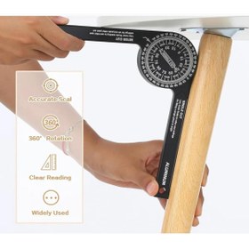 Resim BGA Marangoz 360 ° Gönye cetvel tezgah Testere İletki gönye İç Dış Gönye Açı Bulucu 