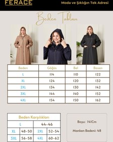 Resim Kadın Büyük Beden Tam Boy Trenç - Siyah / 3XL 