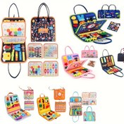 Resim Küçük çocuklar için Meşgul Tahta Oyuncak - İnce Temel Giyim Becerileri için Eğitici Aktivite Duyusal Tahta, Uçak Araba Seyahat Oyuncakları, Erkek Kız Çocuklar için Hediye, Öğrenme ve Eğitim, Şarj Edilmemiş, Karışık Renk 