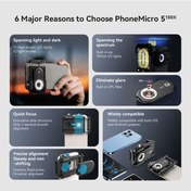 Resim Lemestar 100x Yüksek Çözünürlüklü Cep Telefonu Mikroskobu, Led Işık Ve Uv Lambalı, Cpl Filtreli, Evrensel Gerçekleştirme Klasması İle Uyumlu 