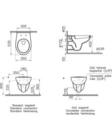 Resim VitrA S20 Round 5959B003-0850 Asma Klozet Beyaz 