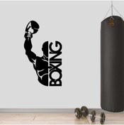 Resim habune Boxing, Şampiyon Boksör Dekoratif Duvar Sticker, Çıkartma, Etiket Siyah 