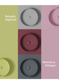 Resim Creavit Loop Yuvarlak Masa Üstü Çanak Lavabo Ø45 Cm Extra Sakura Lp145-sk 