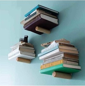 Resim Uçan Kitap Rafı Duvar Rafı 3 Adet Takım Beyaz 