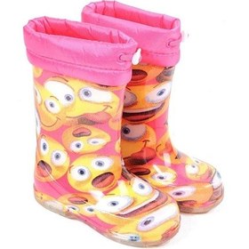 Resim Moda Ayakkabı 23-109 Srb Pembe Emoji Kürklü Kız Çocuk Çizme 001 