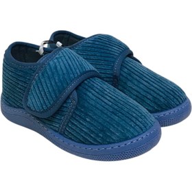 Resim Genel Markalar İndigo Kadife Kids Çocuk Ünisex Panduf Cırtlı Rahat Kaydırmaz Taban Ev Patiği Ayakkabı KP-1007 