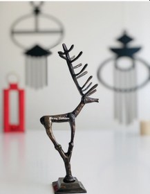 Resim Hatti Geyik Heykeli Büyük Boy Eskitmeli 