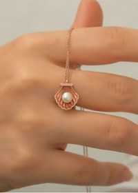 Resim Papatya Silver 925 Ayar Gümüş Incili Istiridye Kolye 