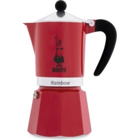 Resim UltraMint Kırmızı Rainbow Mokapot 6 Cup, Şık ve Kullanışlı Kahve Pişirme Cihazı 