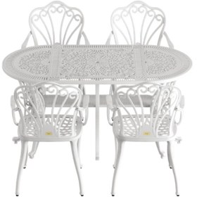 Resim İstanbul Oval Masa 4 Lü İstanbul Sandalye Beyaz 