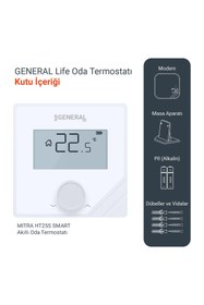 Resim GENERAL Life Mitra HT25S RF Smart Kablosuz Wi-fi Akıllı Oda Termostatı - Beyaz 