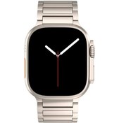 Resim Treasures İos Watch Serisi 8 45mm I-şekilli Kelebek Toka Titanyum Bandı Gri, Gümüş 