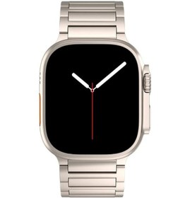 Resim Treasures İos Watch Serisi 8 45mm I-şekilli Kelebek Toka Titanyum Bandı Gri, Gümüş 