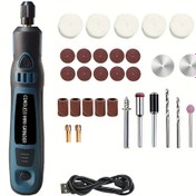 Resim USB Şarj Edilebilir Pil, Matkap ve Cilalama Alet Seti, Çok Fonksiyonlu Elektrikli Tel Mini Oyma Makinesi Cila Kalemi - DIY Takı, Cam, Ahşap ve Plastik için 