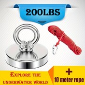 Resim [Her Gün Konfor] Dayanıklı Manyetik Olta Çengeli, 10m Halat, 90.72KG Çekme Gücü, 1.65-inç Nadir Toprak Manyetik - Kolay Kurulum, Uzun Ömürlü Metal, Manyetik Olta, Hazine Avcılığı ve Geri Alma, Gündelik Stil, Duvar Monteli, Yüksek Güçlü Manyetizma|Çok Yönlü Kullanım|Parlatılmış Bitirme 