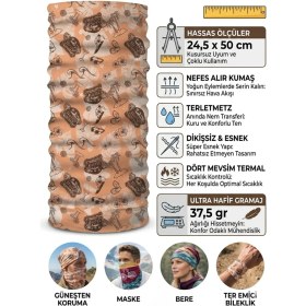 Resim Colizon Unisex Motosiklet Maskesi Bandana - Uv Korumalı Termal Outdoor Boyunluk-Buff 