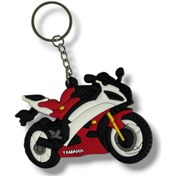 Resim Motosiklet Uyumlu Anahtarlık Maskot Silikon İthal Yamaha Kırmızı 