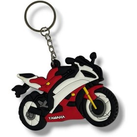 Resim Motosiklet Uyumlu Anahtarlık Maskot Silikon İthal Yamaha Kırmızı 