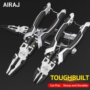 Resim AIRAJ 3 adet Pense Seti, Büyük 6in 1 Çok Fonksiyonlu Tel Sıyırıcı Sıkıştırıcı Kesici, 21.59cm Uzun Burun Pense, 21.59cm Hatçı Pense, 20.32cm Dikey Yan Kesme 