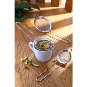 Resim Paslanmaz Çelik 3 Boy Çay Süzgeçi, Dayanıklı ve Pratik Kullanımlı Ürün 