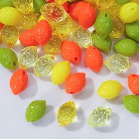 Resim 50 adet Akrilik 3D Asılı Delik Limon Boncuk Aksesuarları DIY Boncuk Bileklik Kolye Küpe Anahtarlık Kolye Malzemeleri 