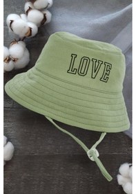 Resim Bağlamalı Balıkçı Bebek Şapkası 7037 Yeşil 