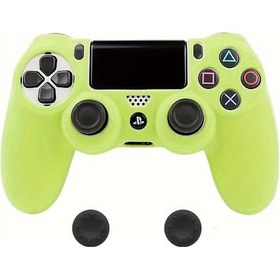 Resim Willowhaven Sony Ps4 Slim Pro Oyun Kumandası Light Yellow Silikona Kılıf Ve 2 Çubuk Kapak 