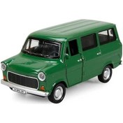 Resim Nostaljik Metal Çek Bırak Ford Sesli Ve Işıklı Minibüs Yeşil 1/36 Ölçek 