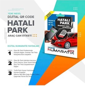 Resim QEM Numaratik Qr Okuyucu Hatalı Park Cam Etiketi Sticker Numaranız Görünmez 