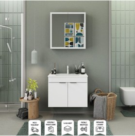 Resim BIANI Fix Loft 75 Cm Banyo Dolabı Renk Mat Beyaz 