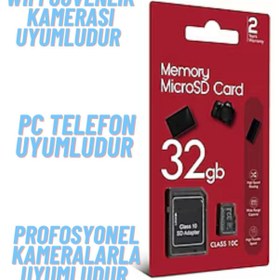 Resim ATAsoft ELEKTRONİK Since 2021 32 Gb Hafıza Kartı Adaptör Dahil Araç Kameraları Ve Kameralar Için Uyumlu Sd Kart 