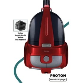 Resim Goldmaster Proton Çift Hepa Filtreli 3lt Geniş Hazneli Hız Ayarlı Cyclonic Toz Torbasız Elektrikli Süpürge 