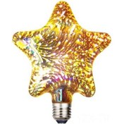 Resim Yaozixa E27 Led Yıldızlı Renkli Atış Aydınlatması, Cam Gövde, 4w 500lm, 85-265v, 50000 Saat Ömür Gümüş 