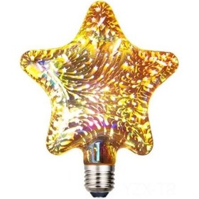 Resim Yaozixa E27 Led Yıldızlı Renkli Atış Aydınlatması, Cam Gövde, 4w 500lm, 85-265v, 50000 Saat Ömür Gümüş 