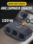 Resim nextbuy 3 Port Araç Çakmaklık Çoğaltıcı Usb-Type-C 120W Araba Çakmak Soket Çoklayıcı Usb Şarj Aleti 